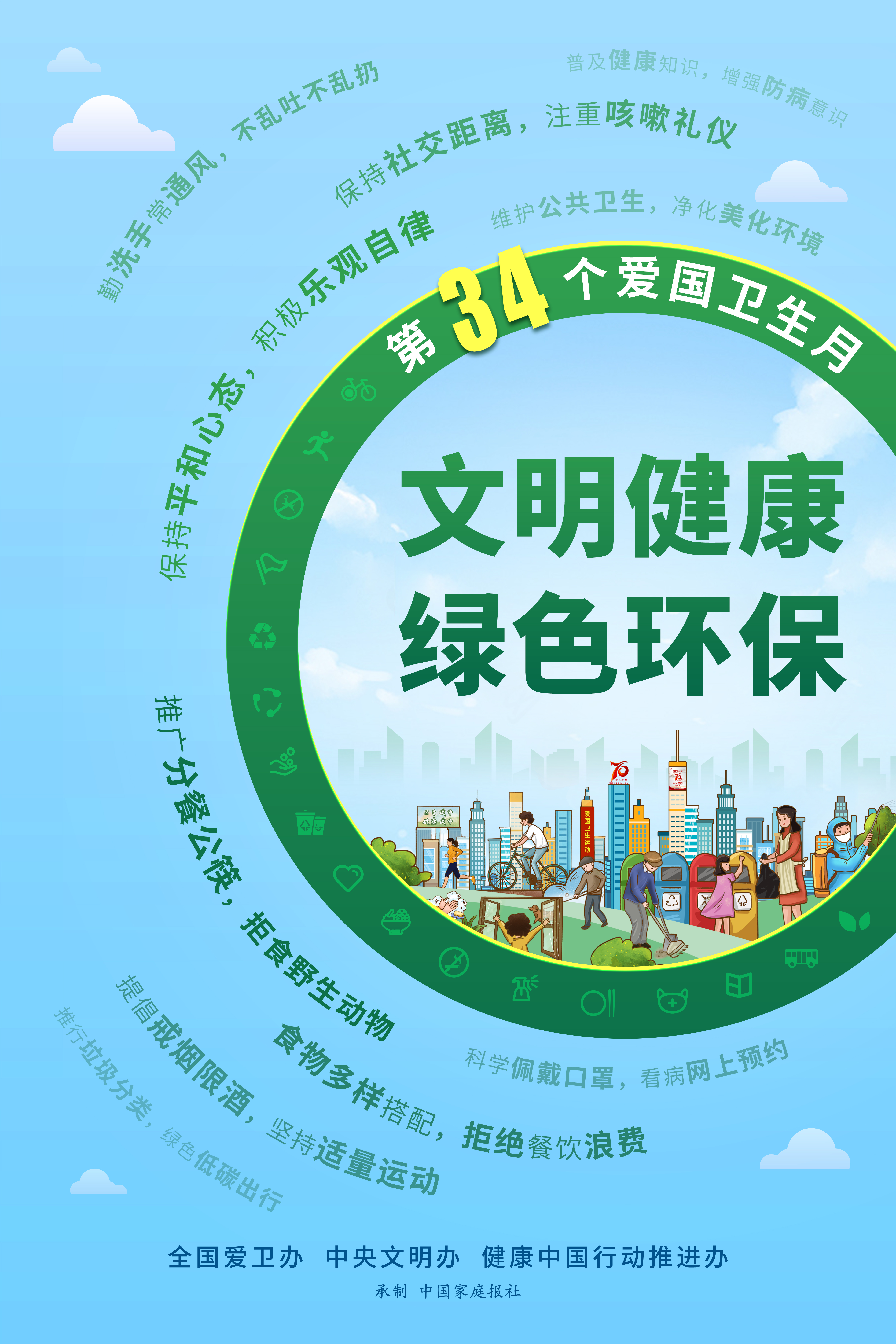 文明健康、綠色環(huán)保宣傳海報(bào)