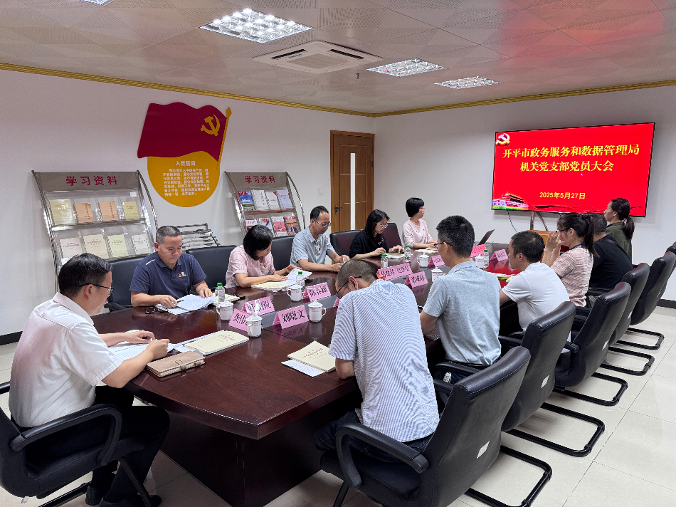 開平市政務服務和數(shù)據(jù)管理局機關黨支部完成換屆選舉工作